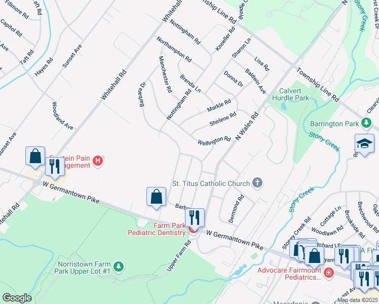 map of restaurants, bars, coffee shops, grocery stores, and more near 2948 Michele Drive in Eagleville