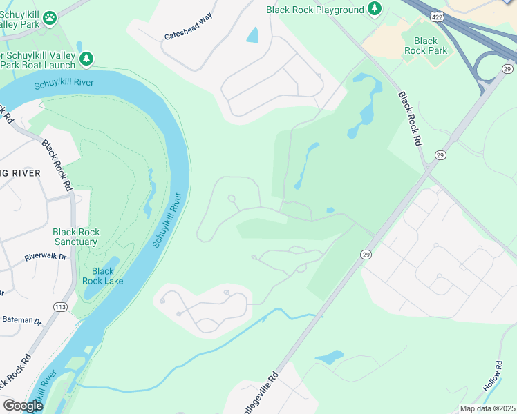 map of restaurants, bars, coffee shops, grocery stores, and more near 290 Rivercrest Drive in Phoenixville