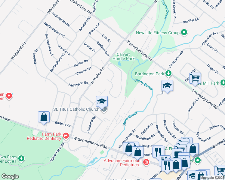 map of restaurants, bars, coffee shops, grocery stores, and more near 1106 Deer Run in Eagleville