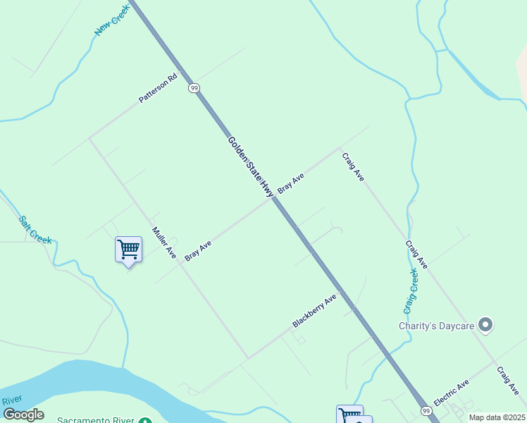 map of restaurants, bars, coffee shops, grocery stores, and more near 12317-12357 Golden State Highway in Red Bluff