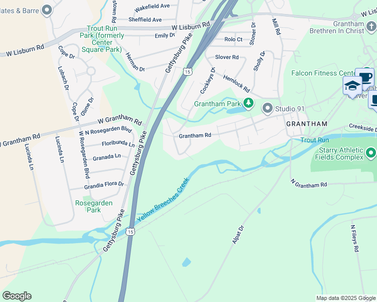 map of restaurants, bars, coffee shops, grocery stores, and more near 2715 Laurel Street in Mechanicsburg
