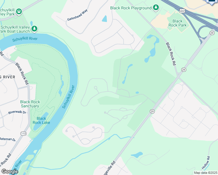 map of restaurants, bars, coffee shops, grocery stores, and more near 290 Rivercrest Drive in Phoenixville