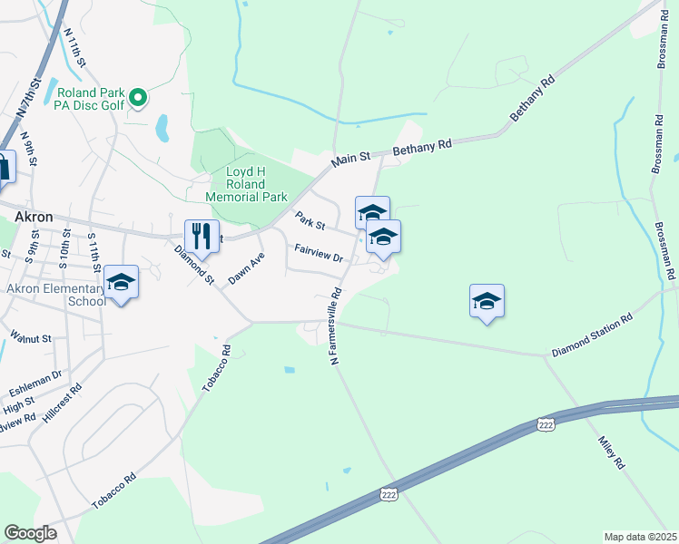 map of restaurants, bars, coffee shops, grocery stores, and more near 31 Spring Crest Drive in Akron