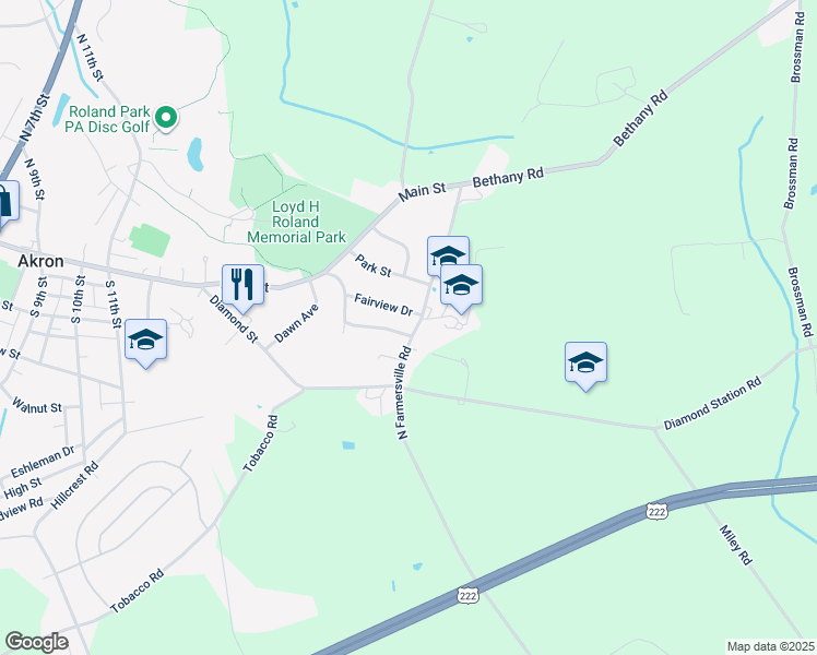 map of restaurants, bars, coffee shops, grocery stores, and more near 31 Spring Crest Drive in Akron