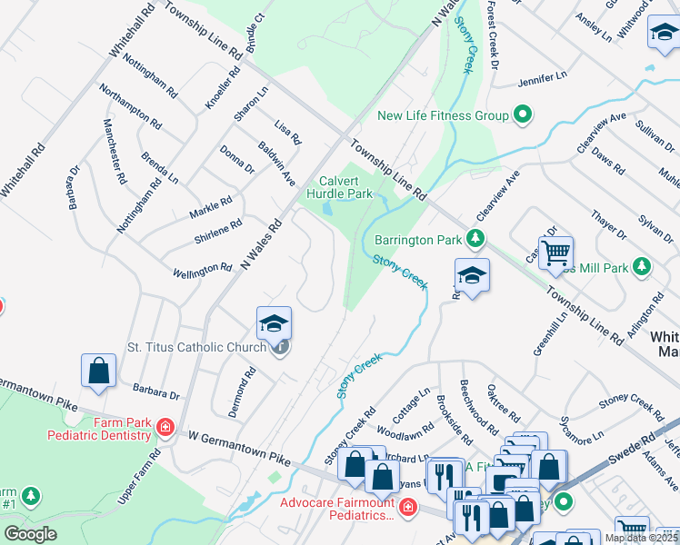 map of restaurants, bars, coffee shops, grocery stores, and more near 303 Deer Run in Eagleville