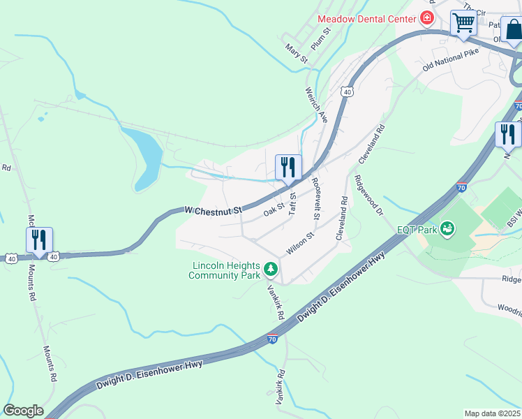 map of restaurants, bars, coffee shops, grocery stores, and more near 2987 West Chestnut Street in Washington