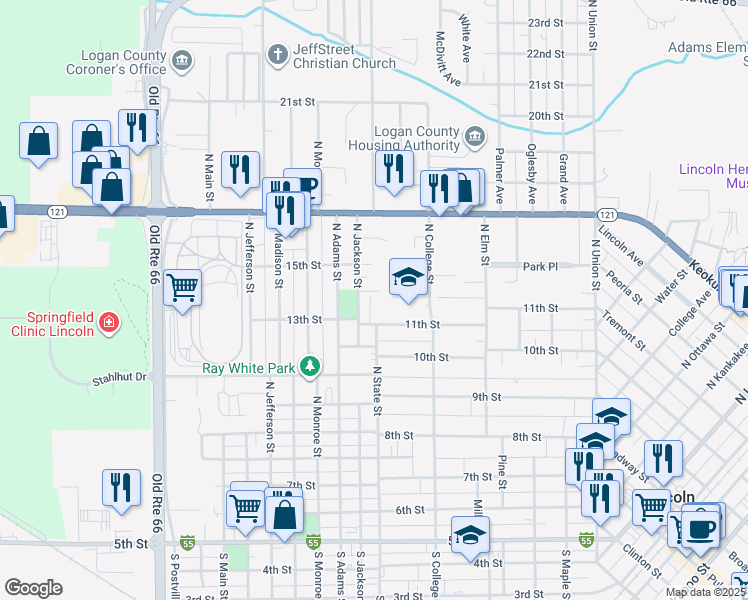 map of restaurants, bars, coffee shops, grocery stores, and more near 102 Heinzel Court in Lincoln