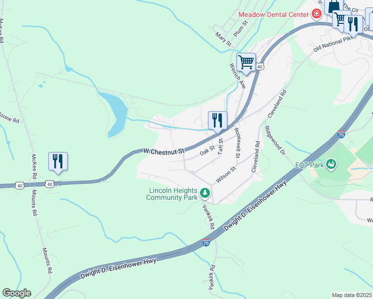 map of restaurants, bars, coffee shops, grocery stores, and more near 2987 West Chestnut Street in Washington
