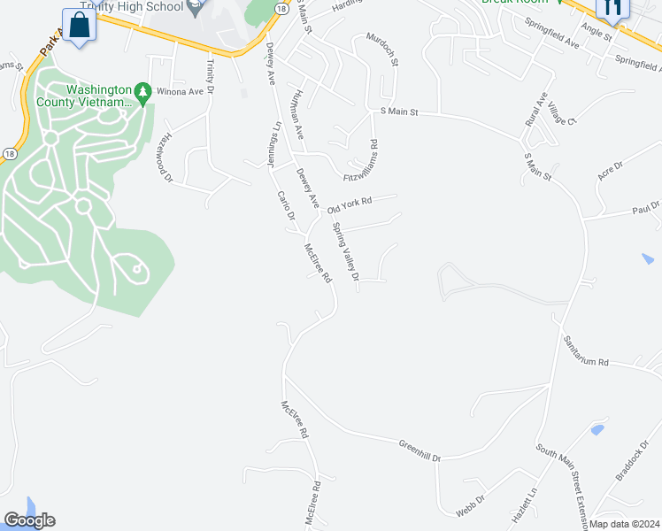 map of restaurants, bars, coffee shops, grocery stores, and more near 29 McElree Road in Washington