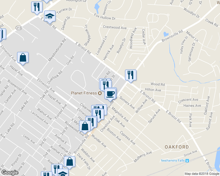 map of restaurants, bars, coffee shops, grocery stores, and more near 699 Somers Avenue in Feasterville-Trevose