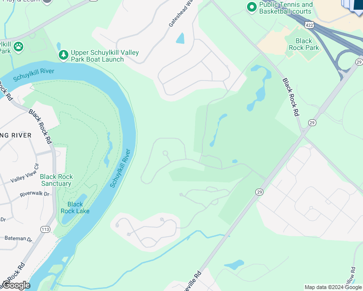 map of restaurants, bars, coffee shops, grocery stores, and more near 282 Rivercrest Drive in Phoenixville