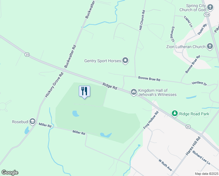 map of restaurants, bars, coffee shops, grocery stores, and more near 128 Ridge Road in Phoenixville