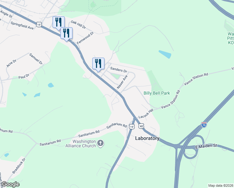 map of restaurants, bars, coffee shops, grocery stores, and more near 1720 East Maiden Street in Washington