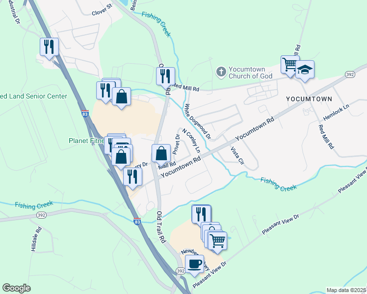 map of restaurants, bars, coffee shops, grocery stores, and more near 37 Bill Dugan Drive in Goldsboro