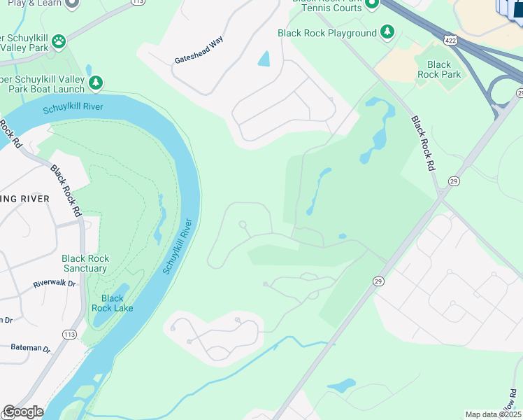 map of restaurants, bars, coffee shops, grocery stores, and more near 280 Rivercrest Drive in Phoenixville