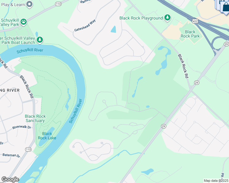 map of restaurants, bars, coffee shops, grocery stores, and more near 280 Rivercrest Drive in Phoenixville