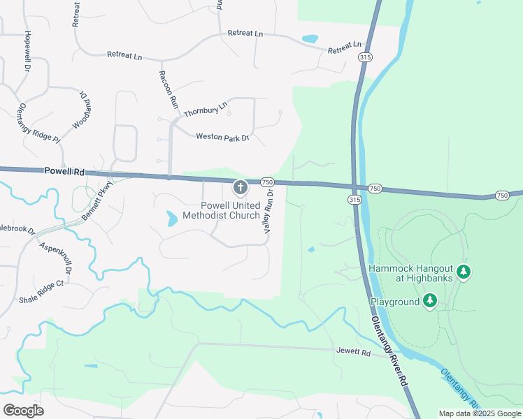 map of restaurants, bars, coffee shops, grocery stores, and more near 75 Valley Run Drive in Powell