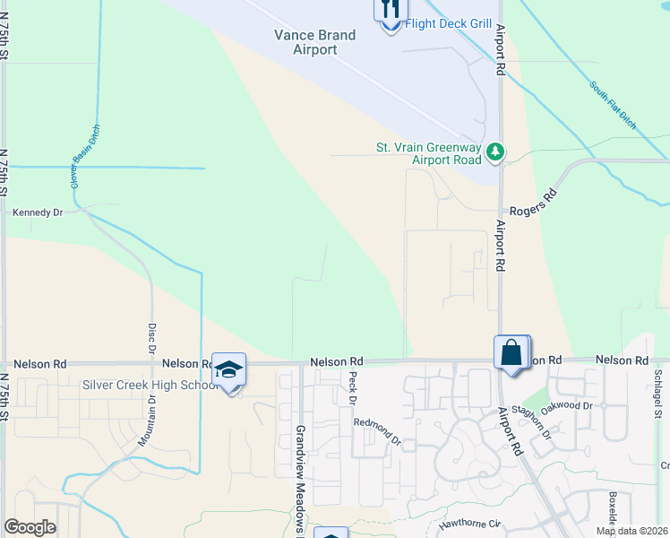 map of restaurants, bars, coffee shops, grocery stores, and more near in Longmont