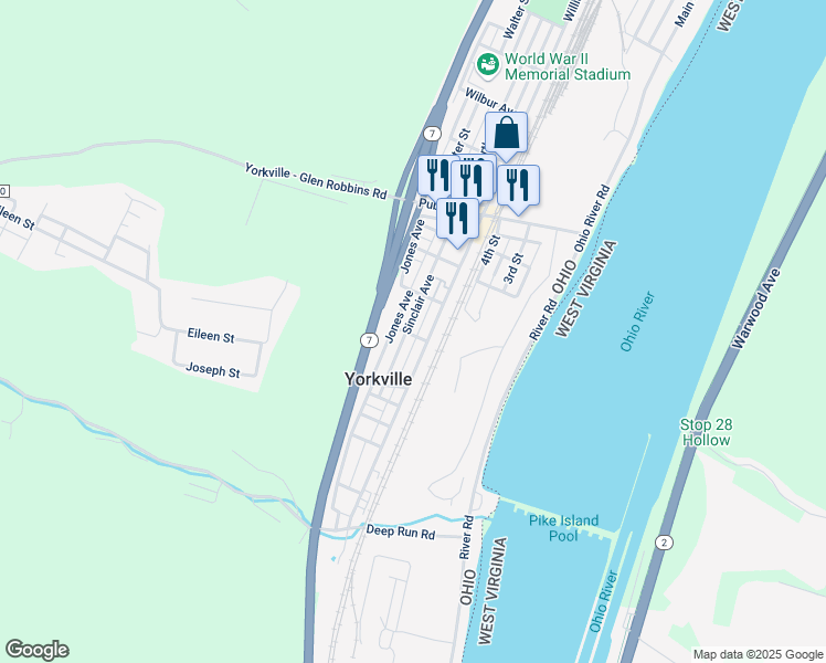 map of restaurants, bars, coffee shops, grocery stores, and more near 317 Sinclair Avenue in Yorkville