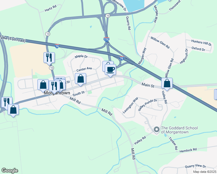 map of restaurants, bars, coffee shops, grocery stores, and more near in Berks County