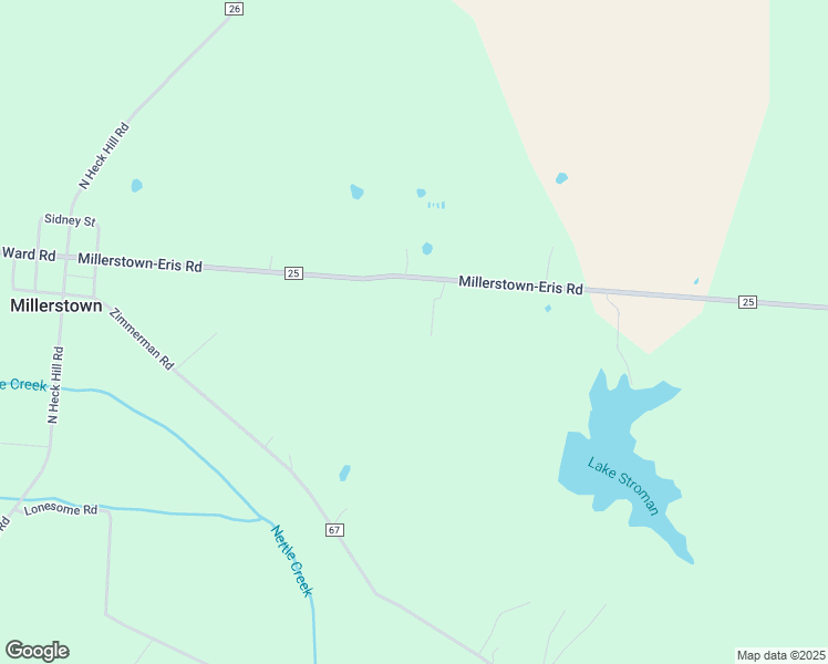 map of restaurants, bars, coffee shops, grocery stores, and more near 7895 Millerstown-Eris Road in Saint Paris