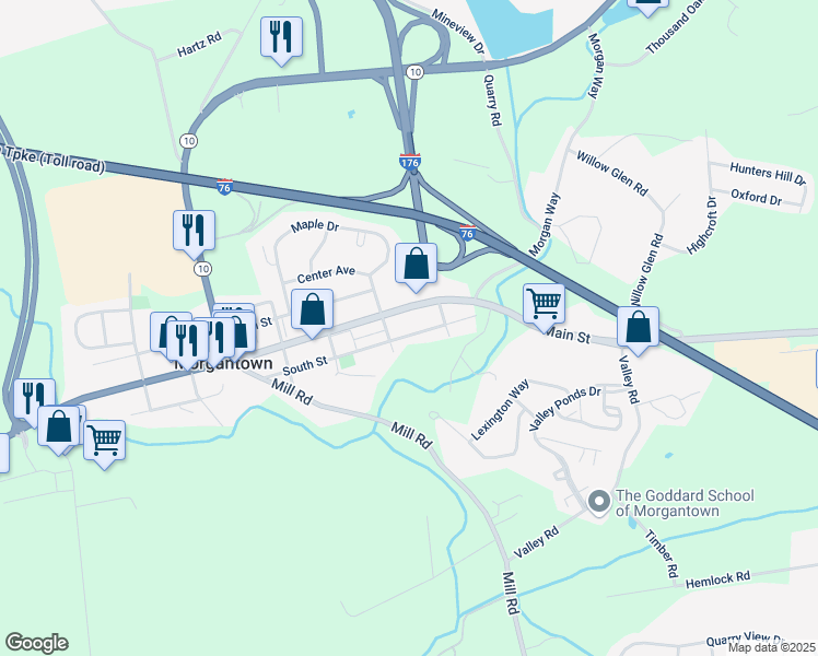 map of restaurants, bars, coffee shops, grocery stores, and more near in Berks County