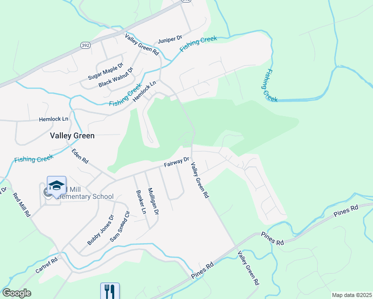 map of restaurants, bars, coffee shops, grocery stores, and more near 15 Fairway Drive in Goldsboro