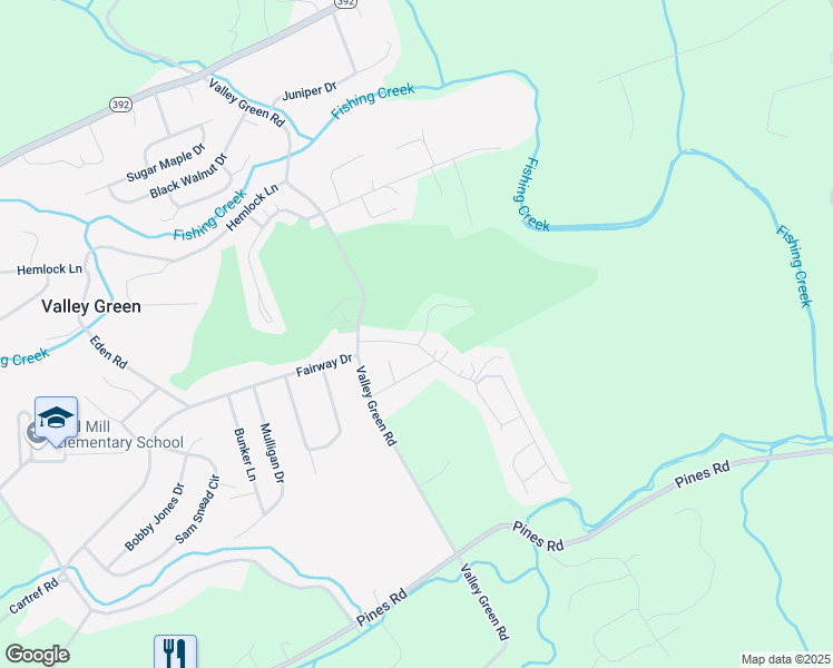 map of restaurants, bars, coffee shops, grocery stores, and more near 40 Byron Nelson Circle in Goldsboro