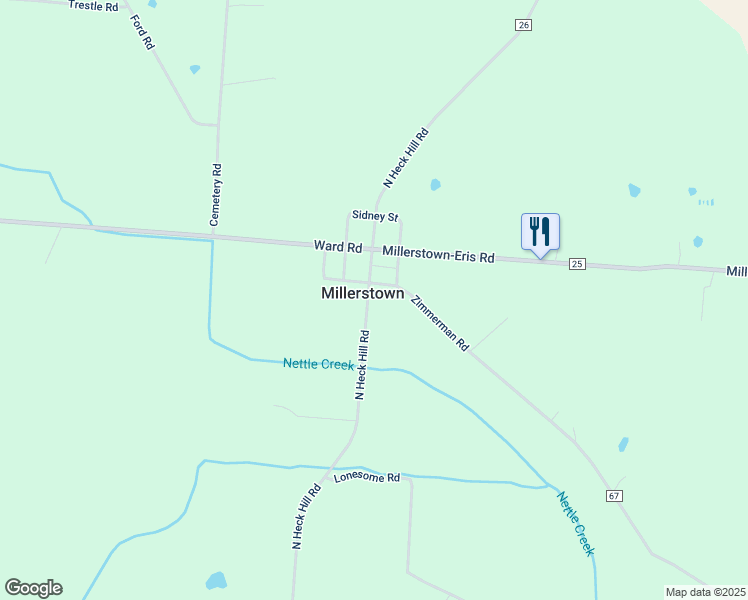 map of restaurants, bars, coffee shops, grocery stores, and more near 8572 Zimmerman Road in Saint Paris