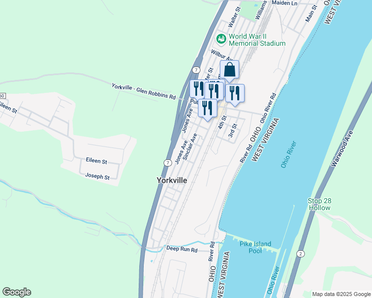map of restaurants, bars, coffee shops, grocery stores, and more near 317 Sinclair Avenue in Yorkville