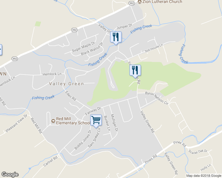 map of restaurants, bars, coffee shops, grocery stores, and more near 155 Saint Andrews Way in Etters
