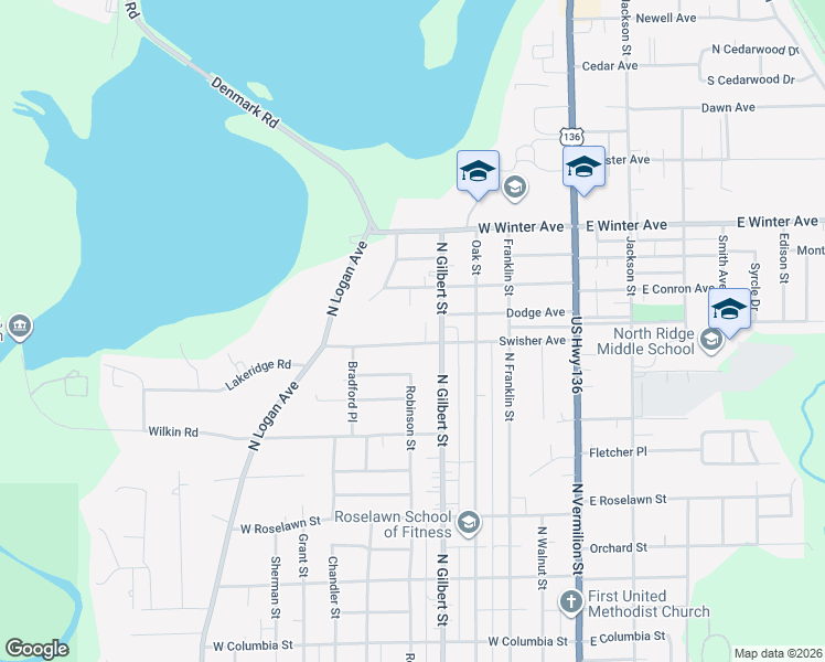 map of restaurants, bars, coffee shops, grocery stores, and more near 411 Swisher Avenue in Danville