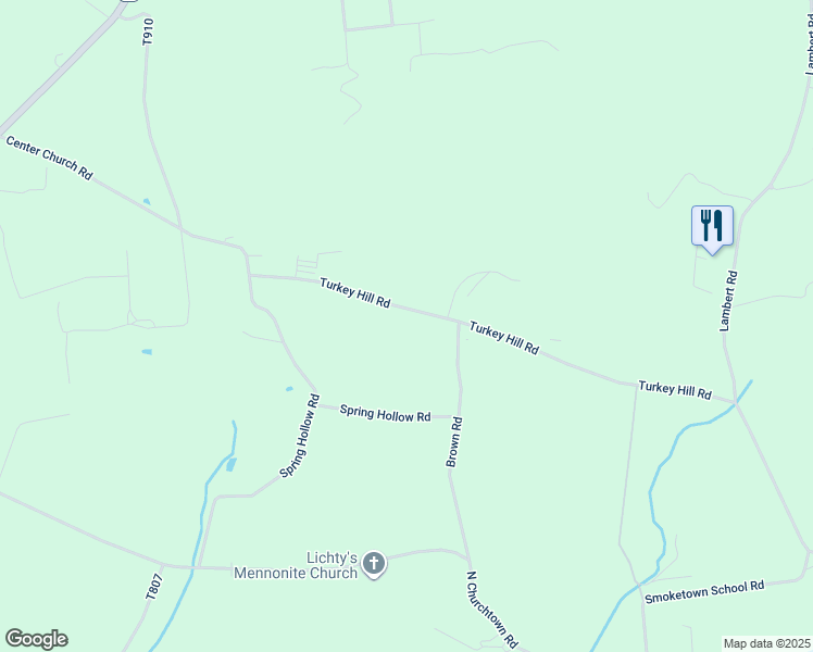map of restaurants, bars, coffee shops, grocery stores, and more near 1830 Turkey Hill Road in East Earl