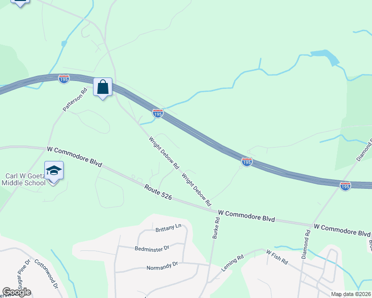map of restaurants, bars, coffee shops, grocery stores, and more near 10 Newbury Court in Jackson Township