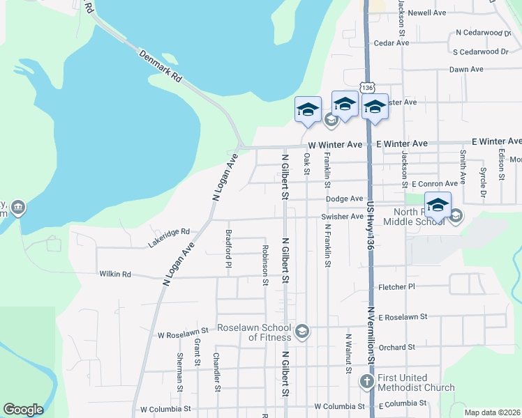 map of restaurants, bars, coffee shops, grocery stores, and more near 411 Swisher Avenue in Danville