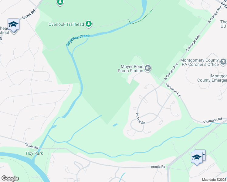 map of restaurants, bars, coffee shops, grocery stores, and more near 20 Moyer Road in Collegeville