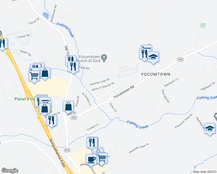 map of restaurants, bars, coffee shops, grocery stores, and more near 81 Rose of Sharon Drive in Goldsboro