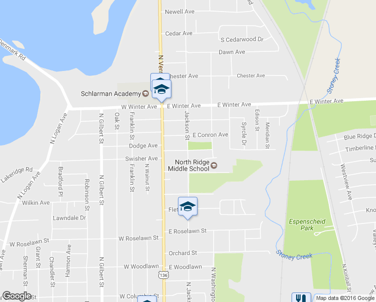 map of restaurants, bars, coffee shops, grocery stores, and more near North Jackson Street in Danville