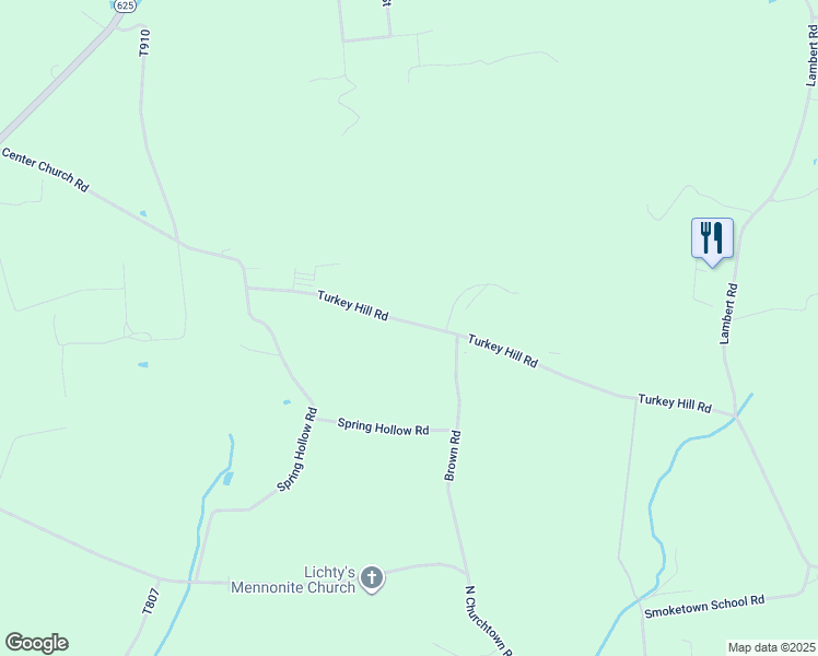 map of restaurants, bars, coffee shops, grocery stores, and more near 1830 Turkey Hill Road in East Earl