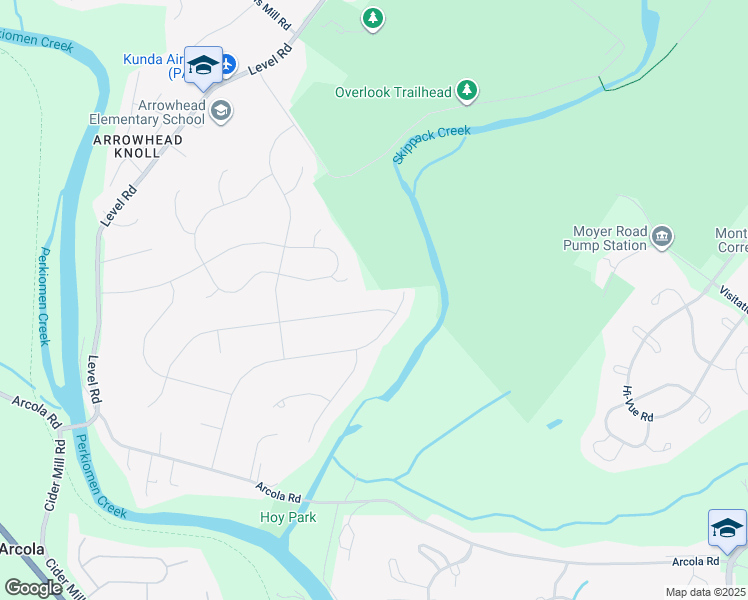 map of restaurants, bars, coffee shops, grocery stores, and more near 3609 Worthington Road in Collegeville