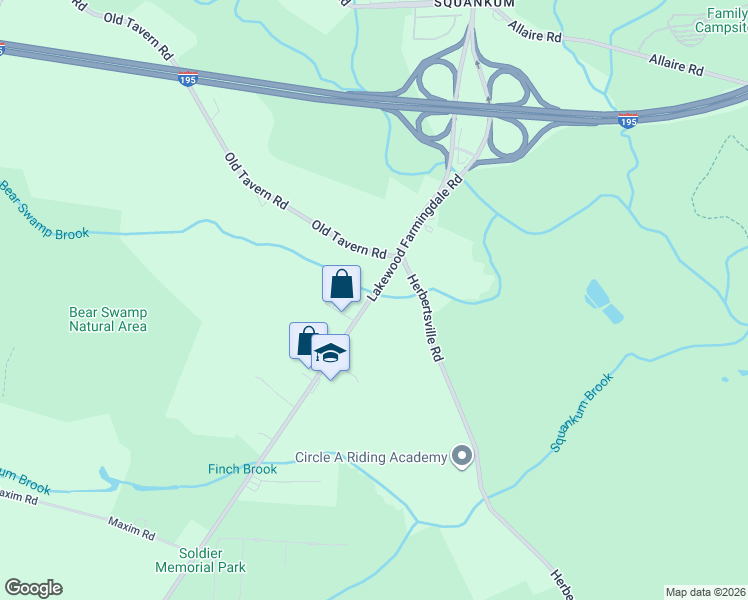 map of restaurants, bars, coffee shops, grocery stores, and more near 477 Lakewood Farmingdale Road in Howell Township
