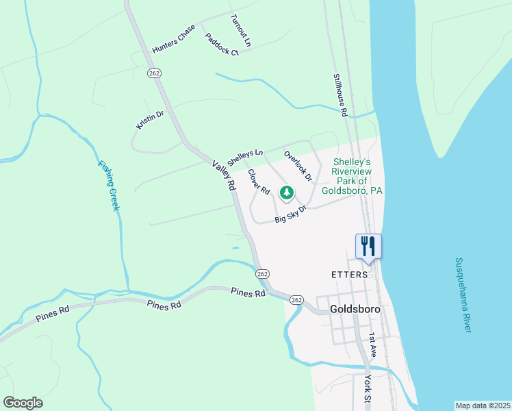 map of restaurants, bars, coffee shops, grocery stores, and more near 419 Big Sky Drive in Goldsboro