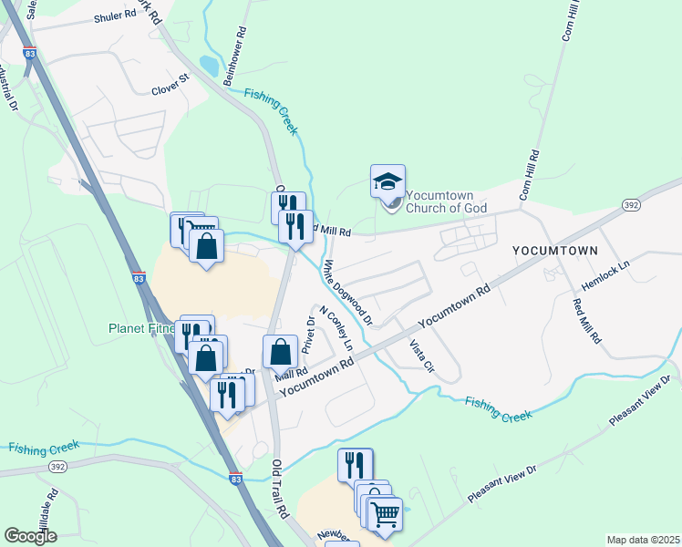 map of restaurants, bars, coffee shops, grocery stores, and more near 11 Red Barberry Drive in Goldsboro