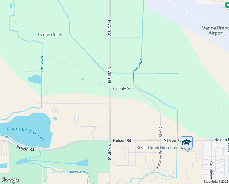 map of restaurants, bars, coffee shops, grocery stores, and more near 5800-5908 Kennedy Drive in Longmont