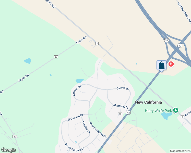 map of restaurants, bars, coffee shops, grocery stores, and more near 10055 New California Drive in Plain City