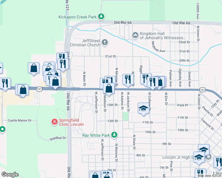 map of restaurants, bars, coffee shops, grocery stores, and more near 910 Woodlawn Road in Lincoln