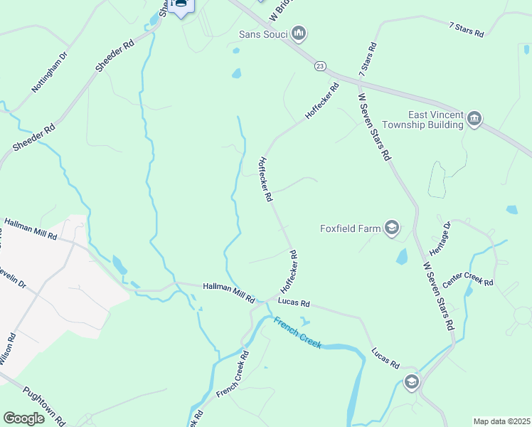 map of restaurants, bars, coffee shops, grocery stores, and more near 221 Hoffecker Road in Phoenixville