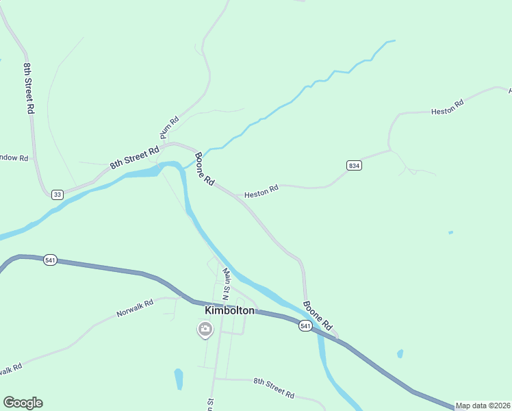 map of restaurants, bars, coffee shops, grocery stores, and more near 8859 Boone Road in Kimbolton