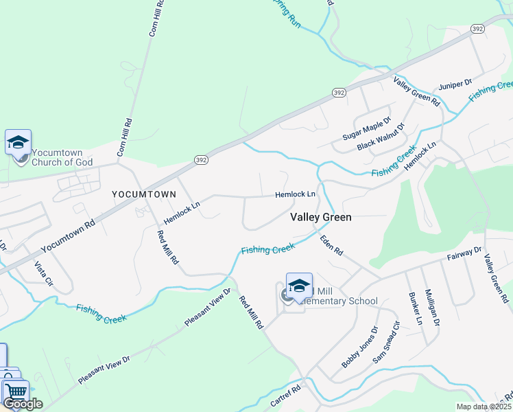 map of restaurants, bars, coffee shops, grocery stores, and more near 300 Hemlock Lane in Goldsboro