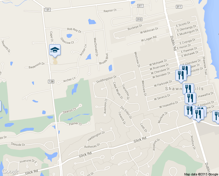 map of restaurants, bars, coffee shops, grocery stores, and more near 9470 Avemore Ct in Dublin